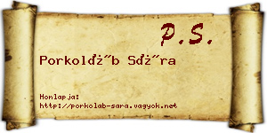 Porkoláb Sára névjegykártya