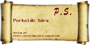 Porkoláb Sára névjegykártya
