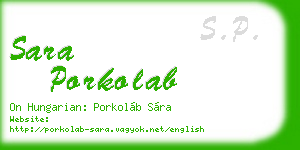 sara porkolab business card
